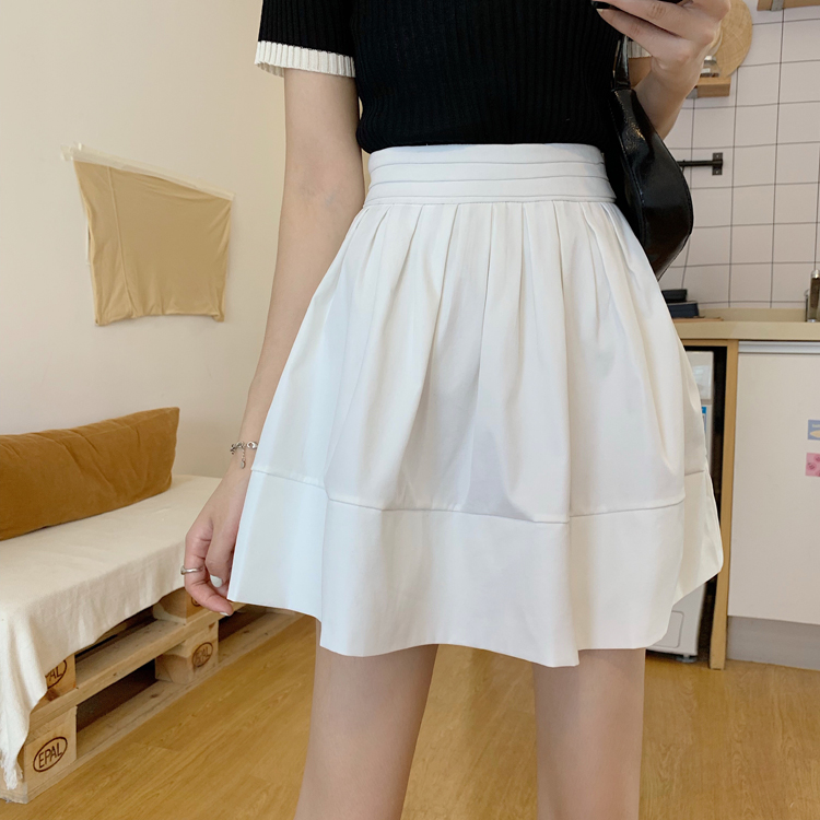 Actual shot ~ High-waisted slim skirt for women 2024 summer Korean version versatile A-line skirt anti-exposure short skirt