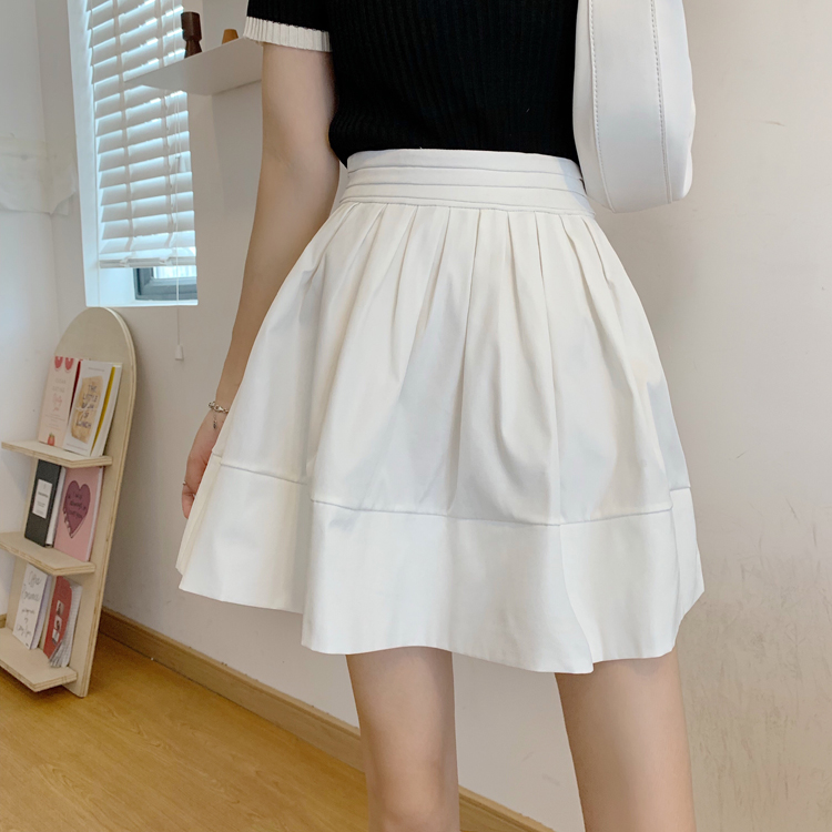 Actual shot ~ High-waisted slim skirt for women 2024 summer Korean version versatile A-line skirt anti-exposure short skirt