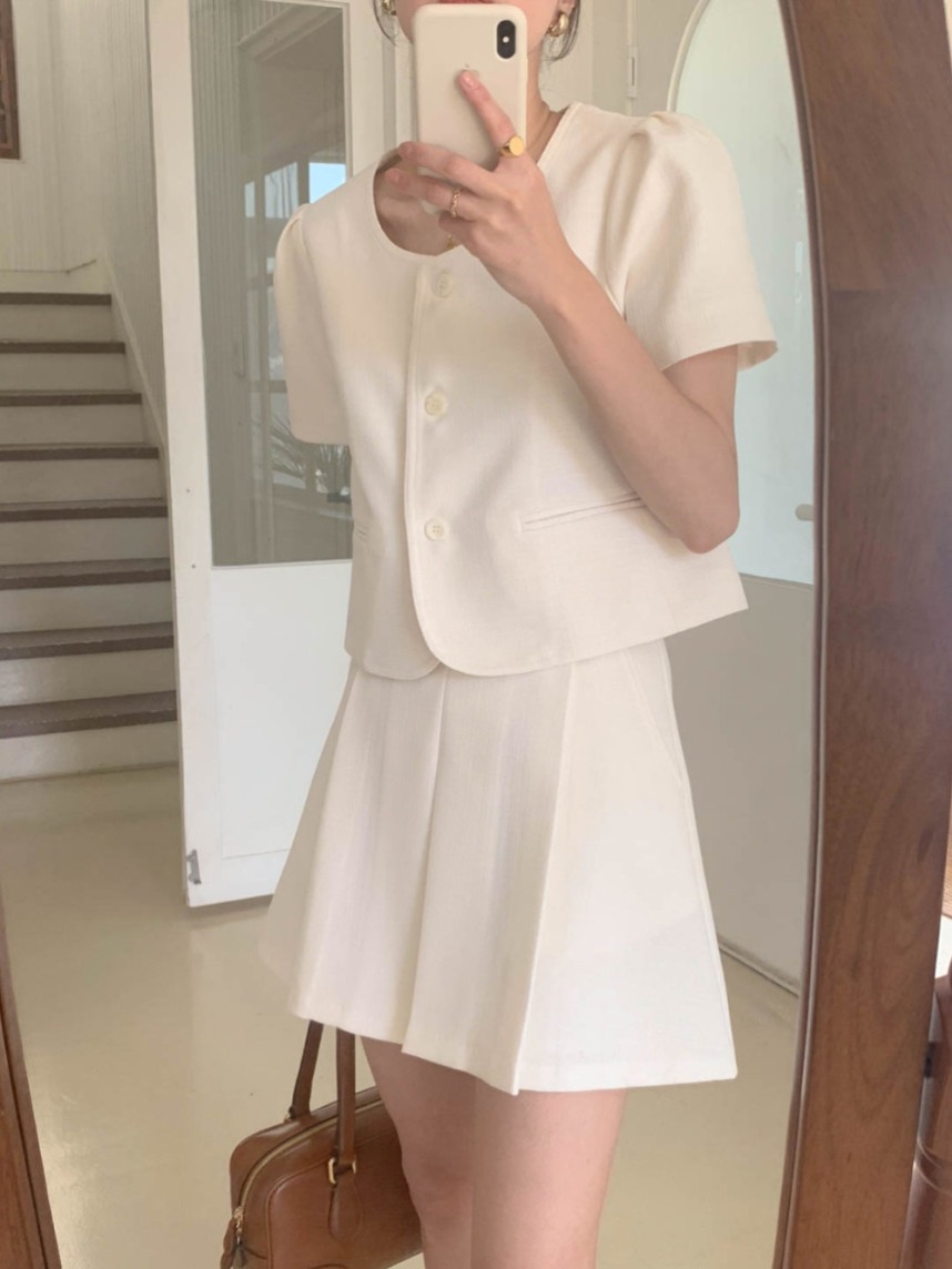 尺寸已更新 韓國chic 夏季小眾簡約小香風套裝