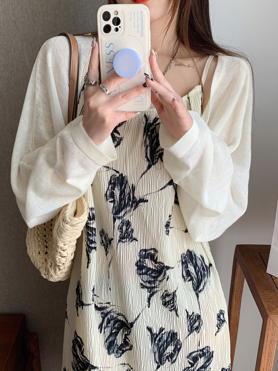 披肩外搭女防曬開衫夏季薄款罩衫小坎肩外套短款針織上衣空調衫