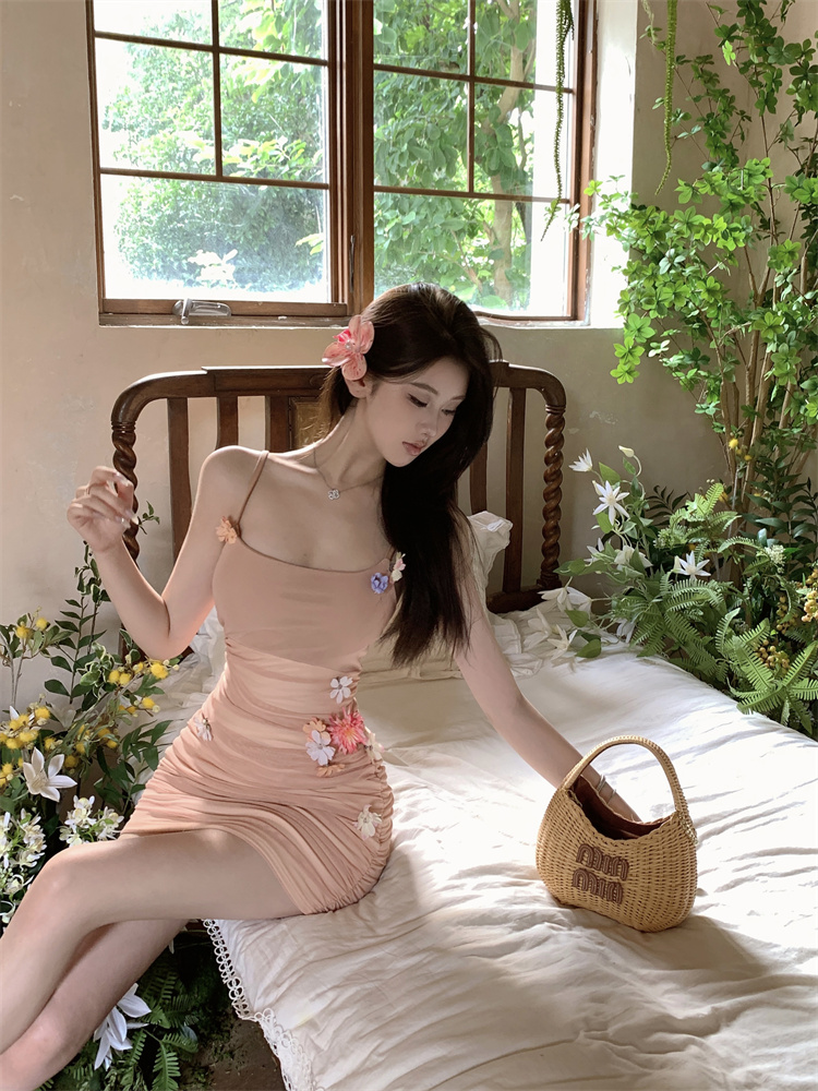 實拍實價 辣妹修身顯瘦網紗連衣裙有胸墊