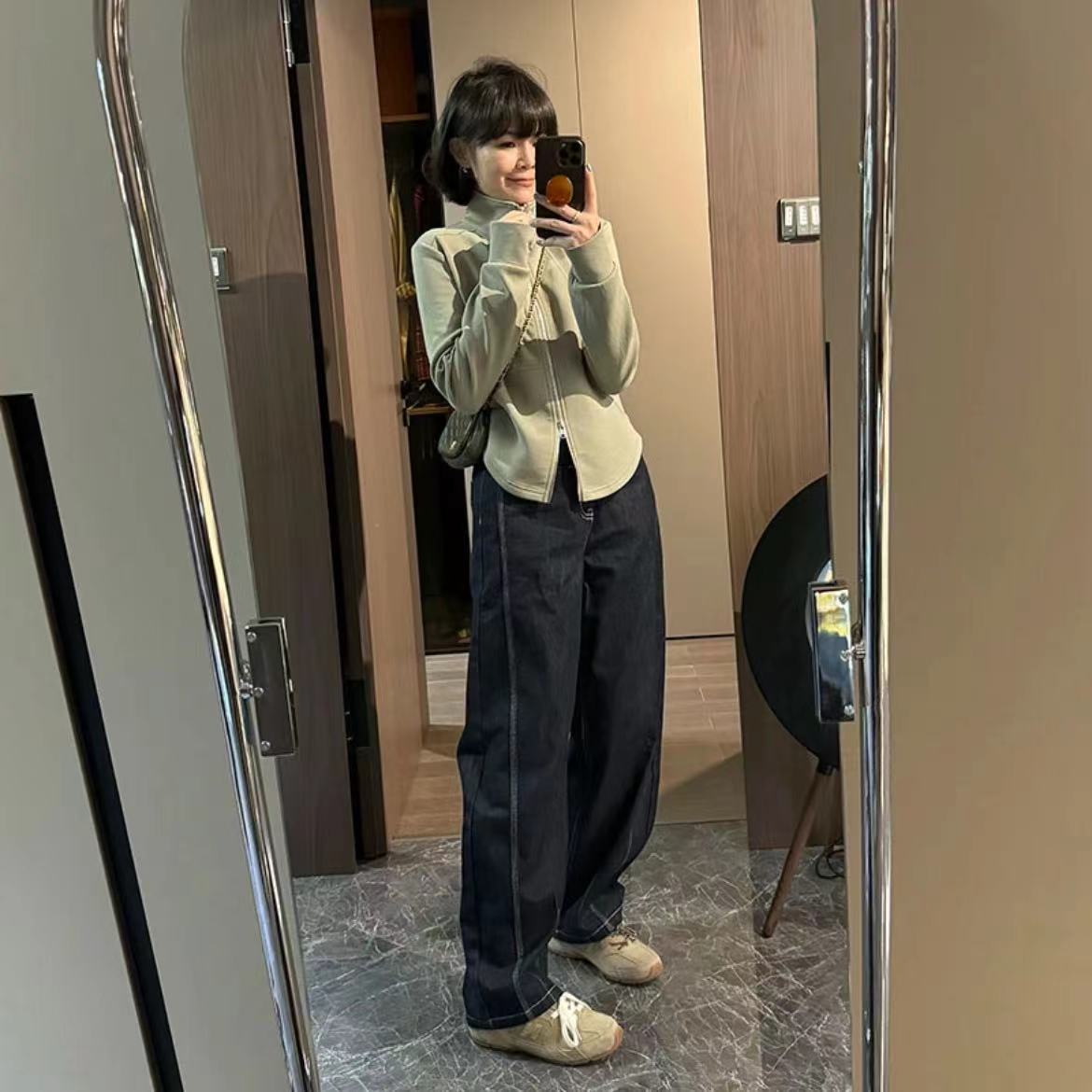 顯瘦天菜秋款時尚氣質牛仔褲 彈力窄版直筒褲