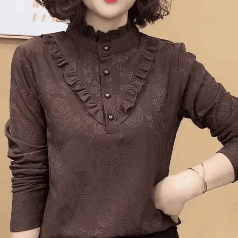 2024新款時尚洋氣百搭套頭長袖打底衫顯瘦減齡女士上衣