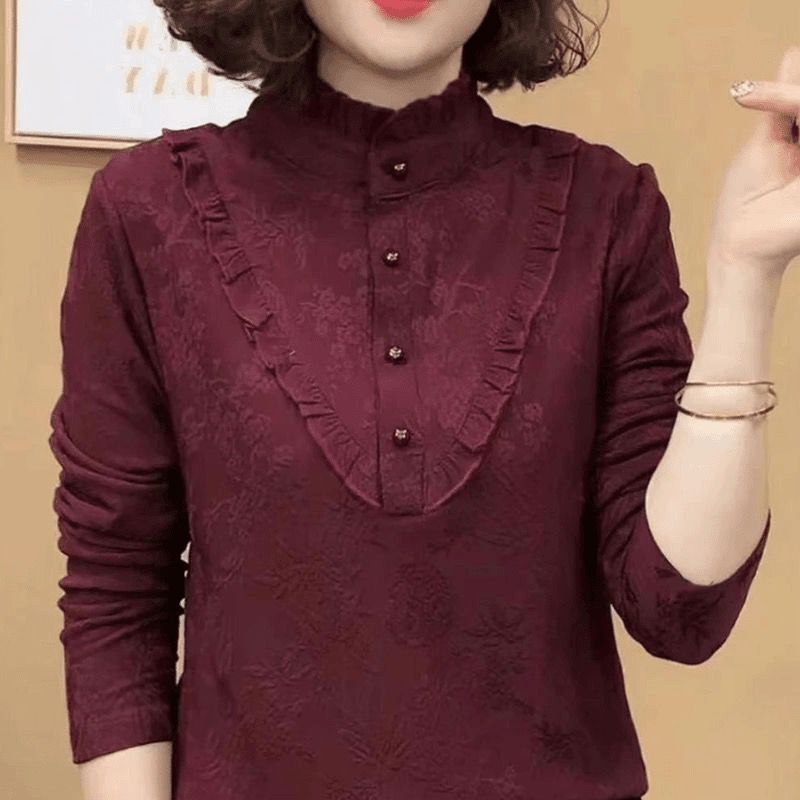 2024新款時尚洋氣百搭套頭長袖打底衫顯瘦減齡女士上衣
