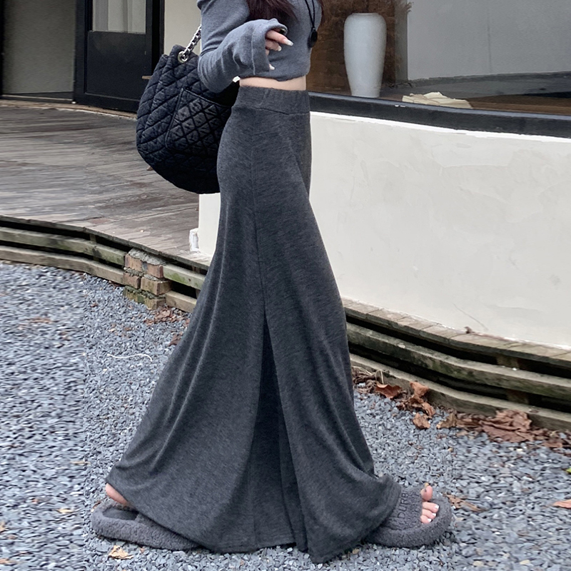 實拍~2025秋冬新款顯瘦加厚糯米裙半身裙中長裙顯瘦針織裙女