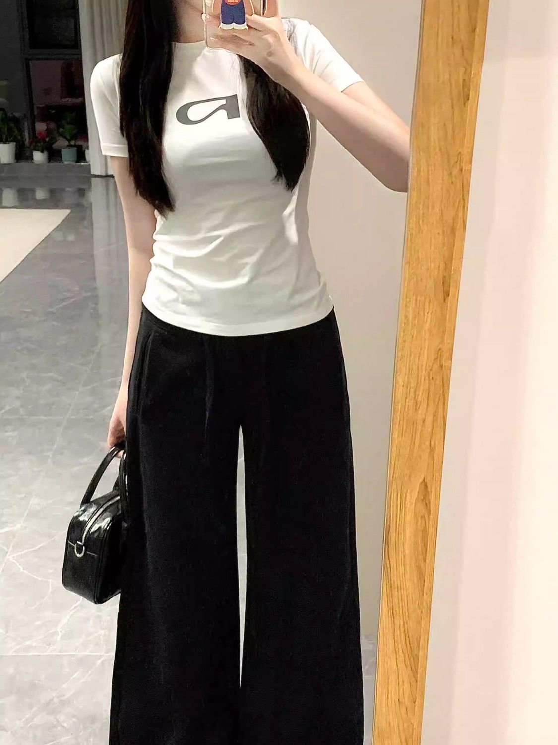 2026黑色通勤辣妹高腰寬松闊腿牛仔褲女春秋百搭修身垂感休閑長褲