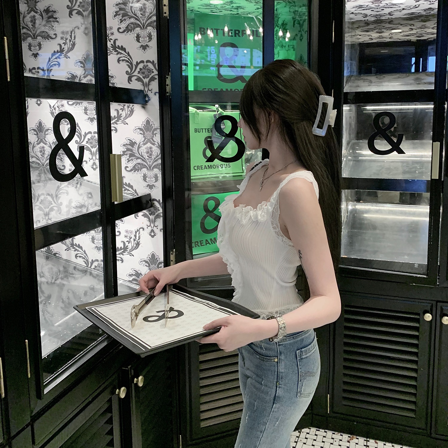 絕美花邊蕾絲吊帶小背心女早春配西裝內搭針織打底衫短款辣妹上衣