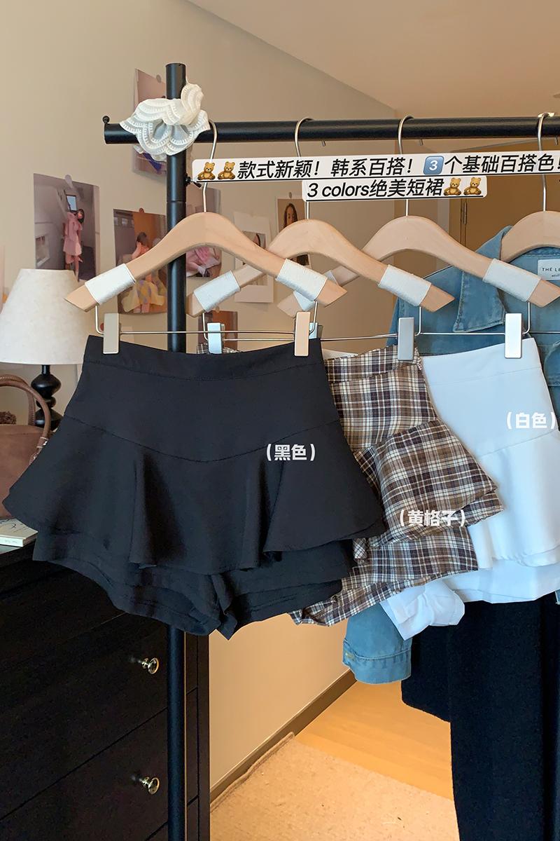 高腰蓬蓬裙女夏季2025新款小個子顯瘦黑色短裙a字jk半身裙子短褲