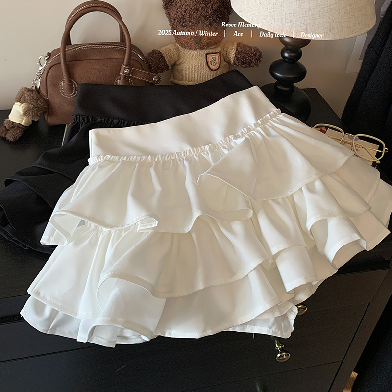 純欲芭蕾風辣妹白色蛋糕裙女夏季小個子高腰顯瘦a字蓬蓬半身短裙