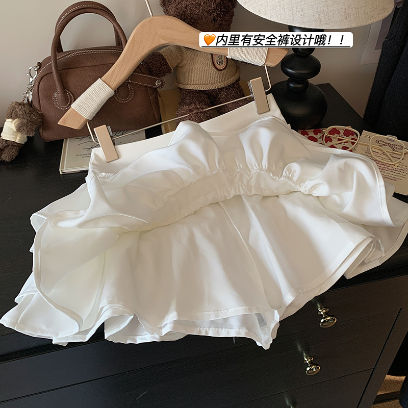 純欲芭蕾風辣妹白色蛋糕裙女夏季小個子高腰顯瘦a字蓬蓬半身短裙
