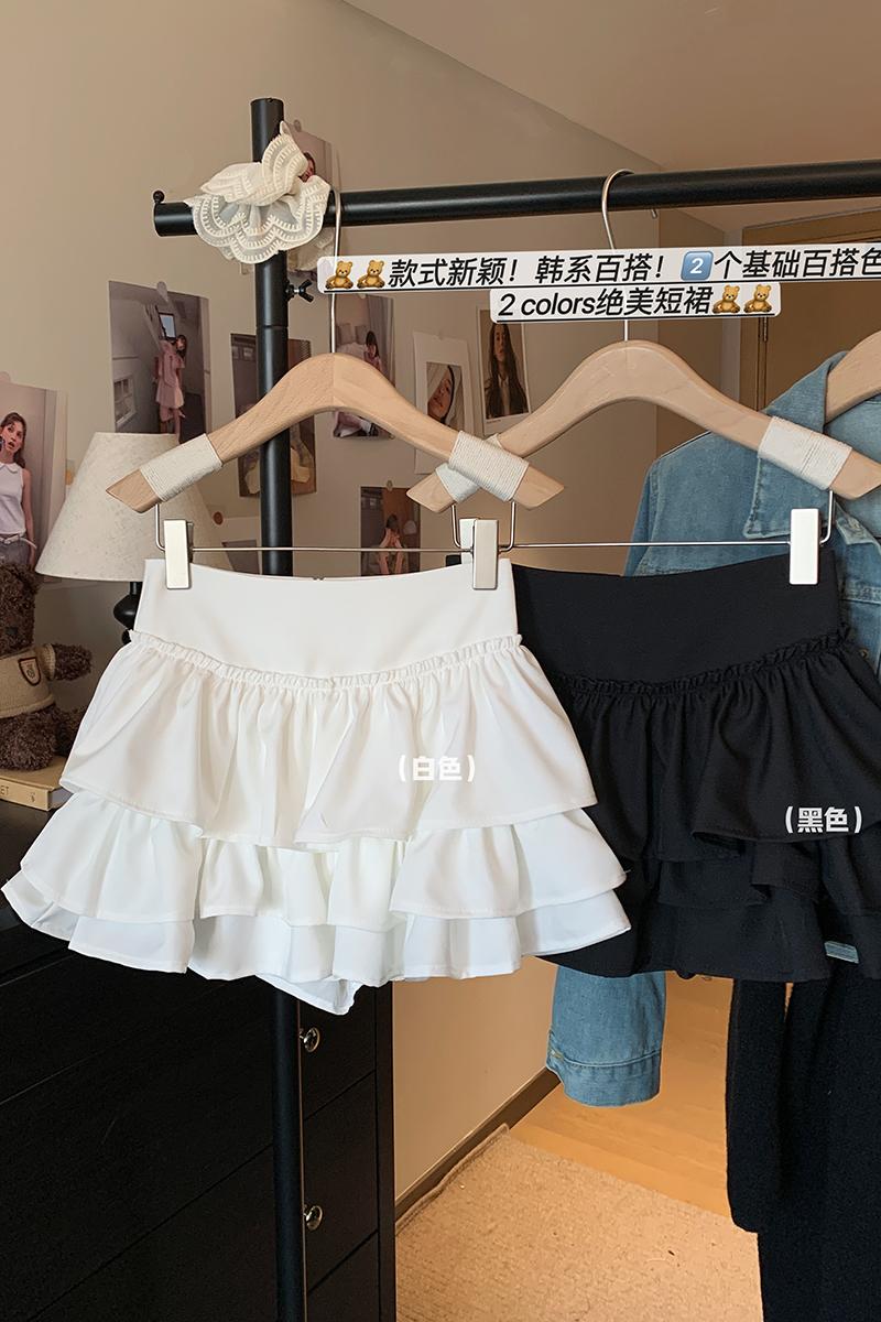 純欲芭蕾風辣妹白色蛋糕裙女夏季小個子高腰顯瘦a字蓬蓬半身短裙