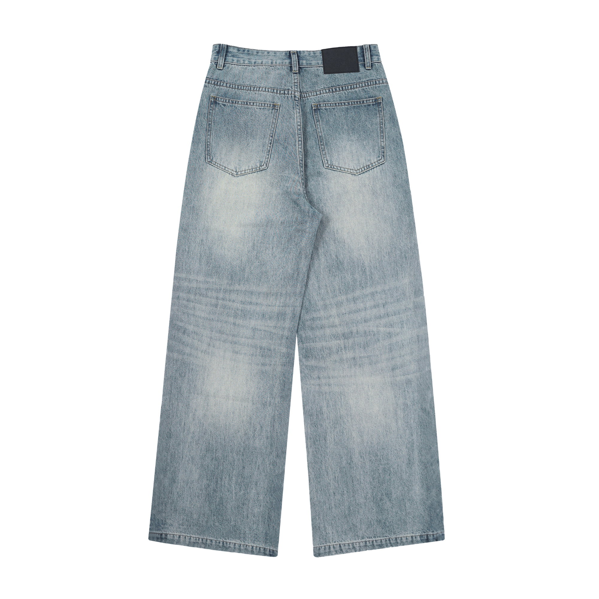 實拍2025春夏新款水洗牛仔褲男寬松直筒A字垂感簡約基礎款褲子潮