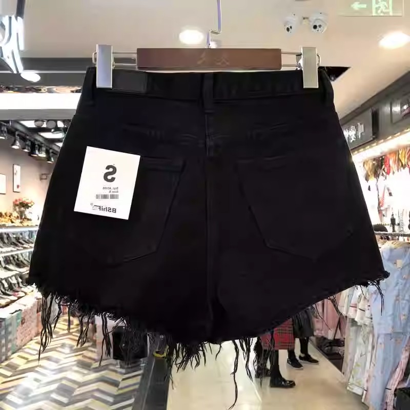 白色牛仔短褲女夏季薄款2026年新款高腰寬松大碼小個子闊腿熱褲子