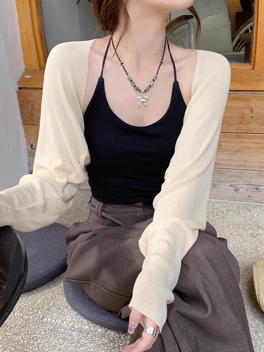 夏季仙氣外搭小坎肩罩衫防曬開衫女薄款冰絲防紫外線短款披肩上衣