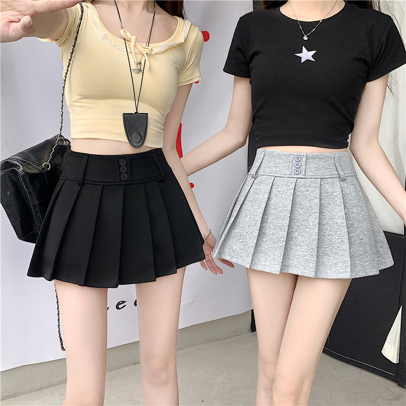 實拍實價 百褶裙半身裙女春夏新款高腰顯瘦a字包臀裙小個子jk短裙