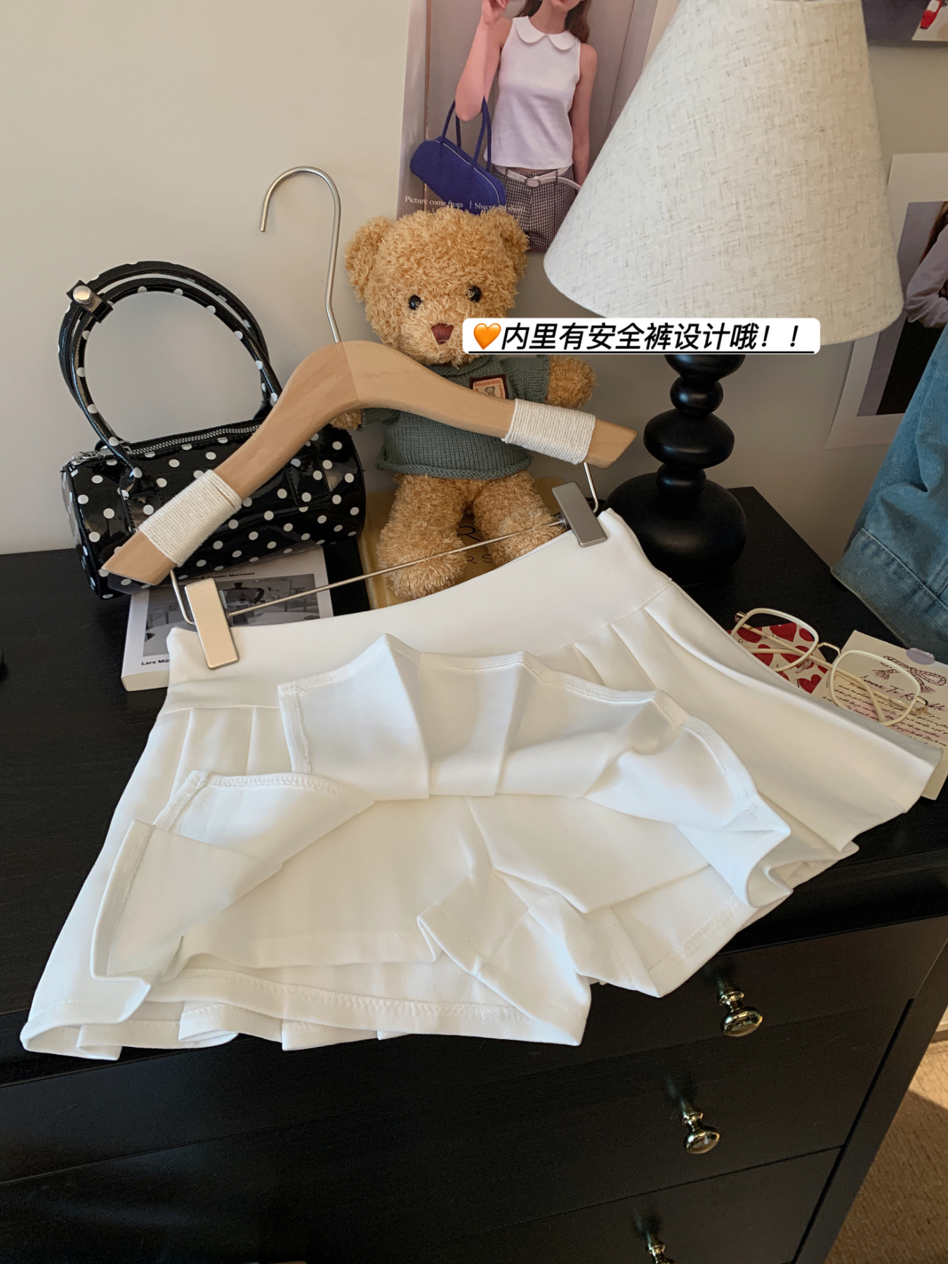 實拍百褶裙防走光高腰A字半身裙ins潮春夏新款顯瘦短裙女