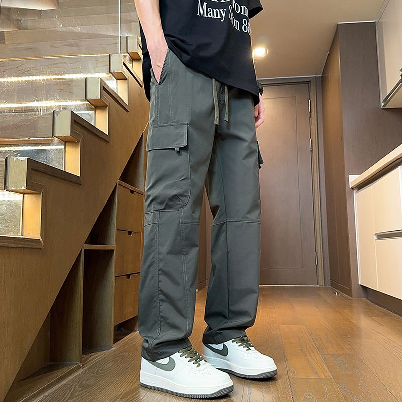 實拍2025春夏工裝休閑褲男寬松直筒褲薄款透氣百搭休閑褲男