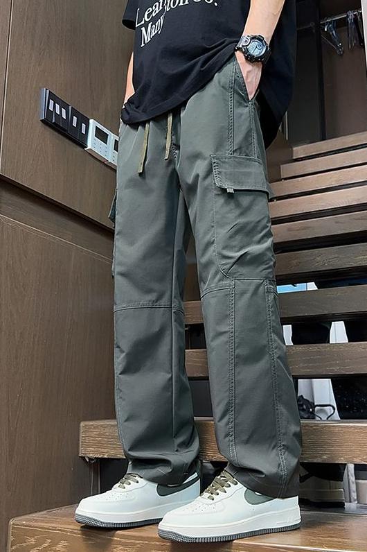實拍2025春夏工裝休閑褲男寬松直筒褲薄款透氣百搭休閑褲男