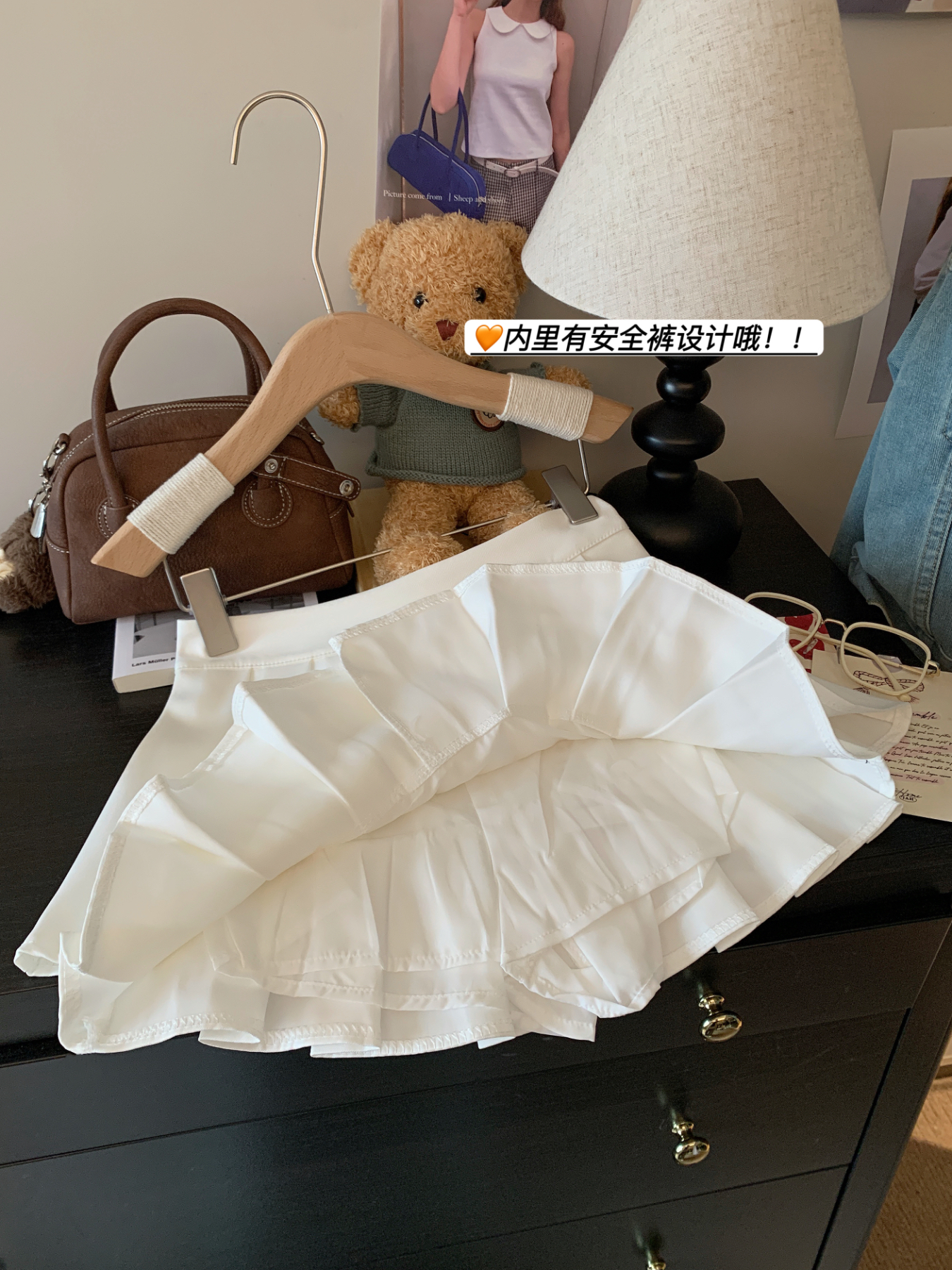 實拍 設計感辣妹雙層百褶半身裙高腰顯瘦短裙防走光a字裙女