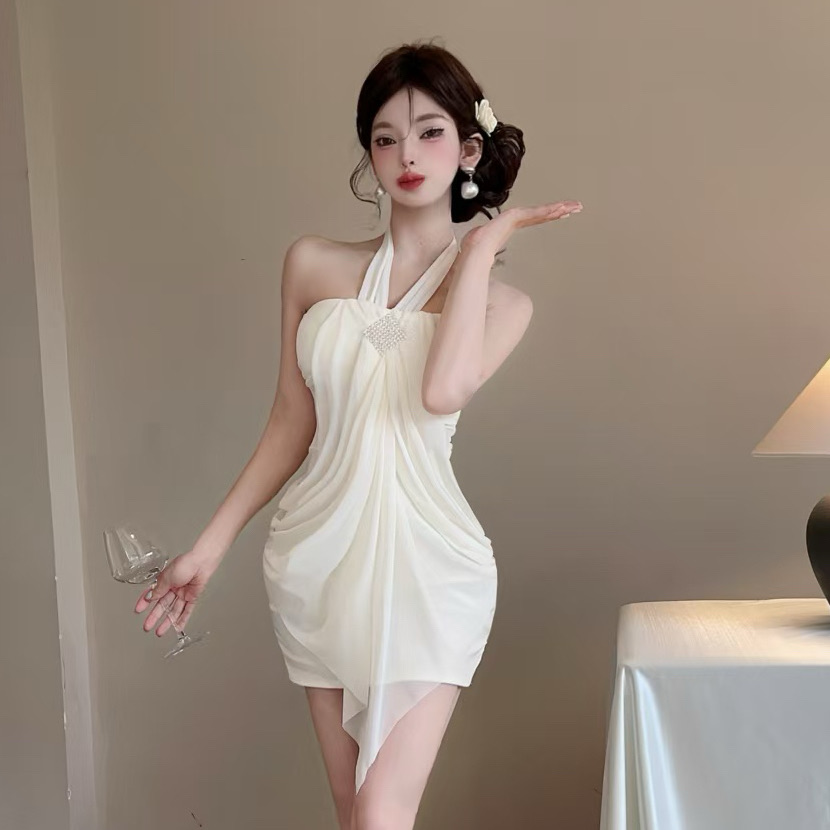 實拍控2性感網紗流蘇拼接打底露背連衣裙包臀