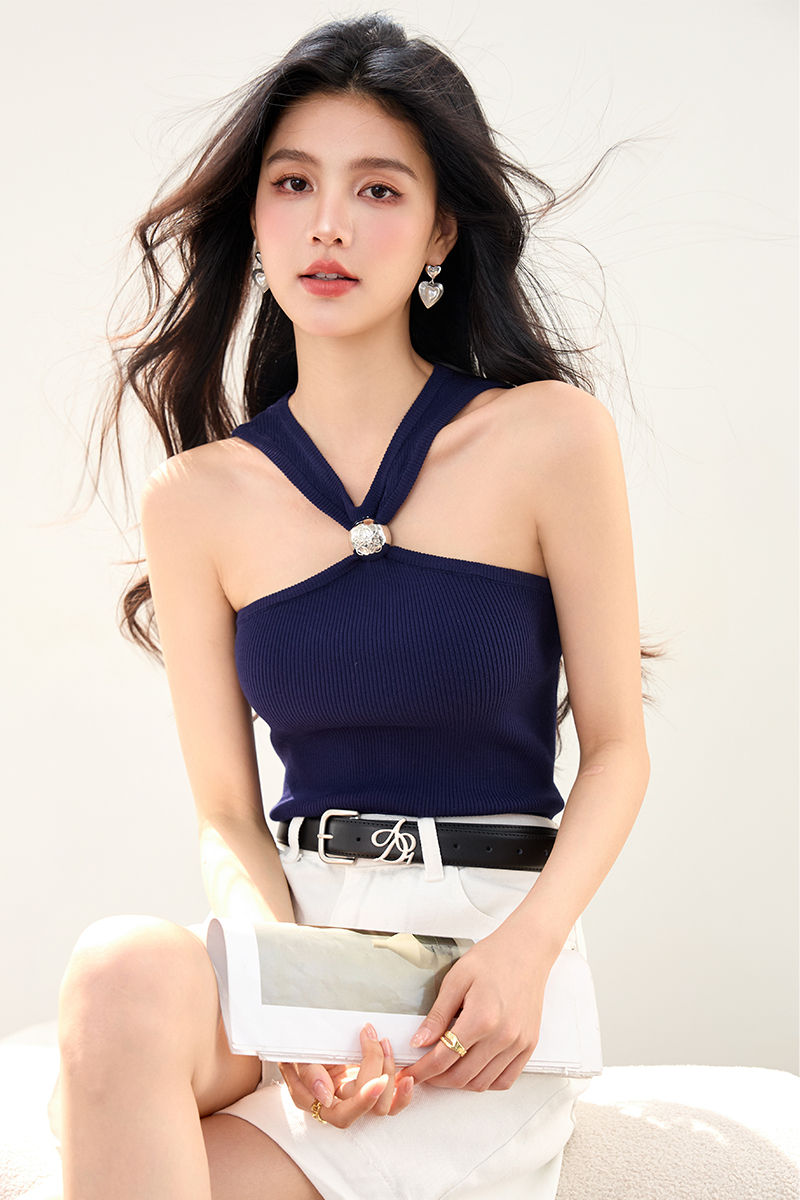 實拍◆◆掛脖吊帶小背心女夏季外穿獨特別致辣妹性感上衣