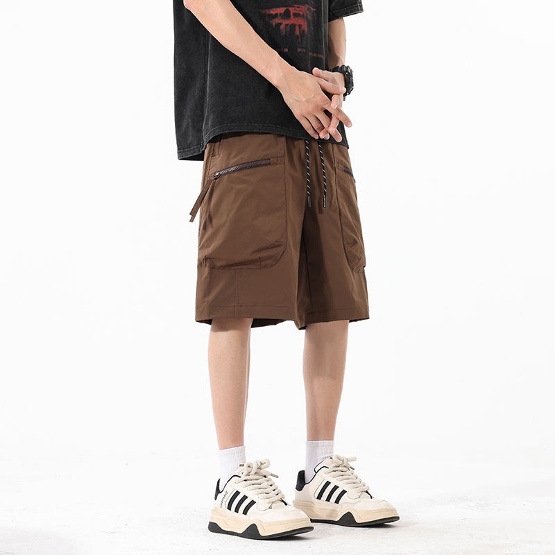 實拍夏季新款潮牌工裝短褲男運動休閑速干寬松百搭五分沙灘褲男