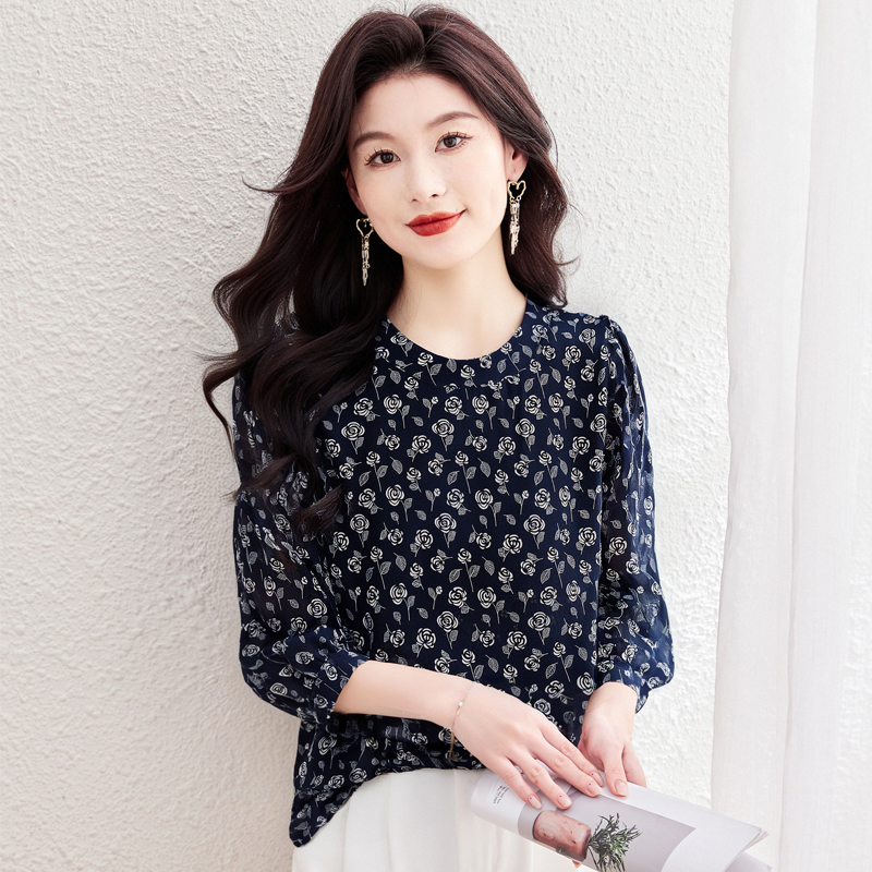 實拍 碎花雪紡衫2026春夏裝新款時尚氣質中袖小衫超仙洋氣上衣女