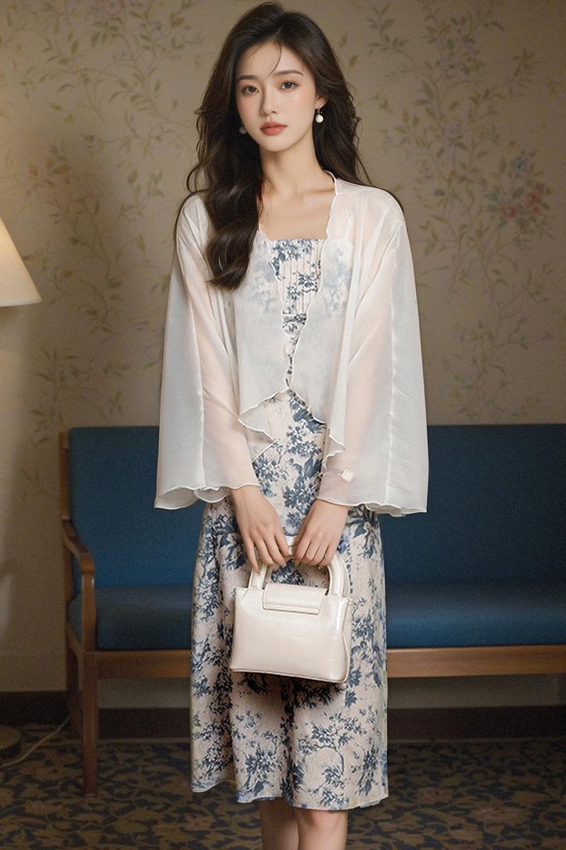 已出貨2026夏季新款網紗防嗮披肩上衣女配吊帶裙子的仙氣開衫
