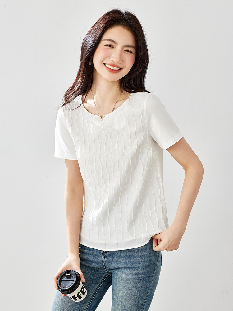 短袖t恤女士裝夏季2026年新款純棉白色時尚洋氣寬松氣質小衫上衣