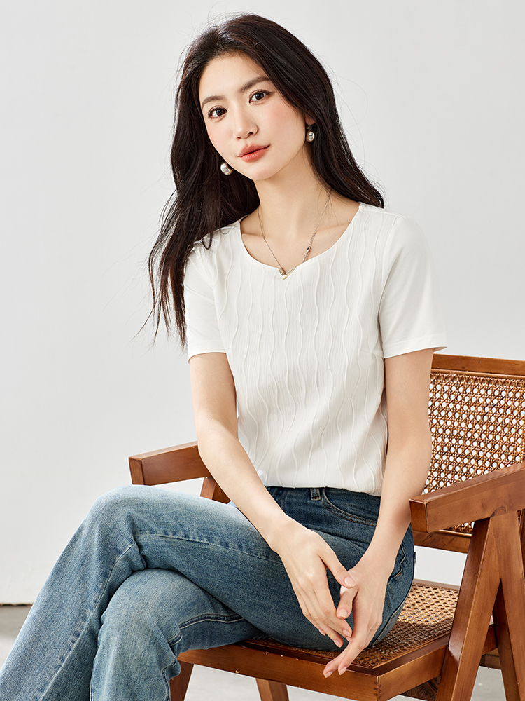短袖t恤女士裝夏季2026年新款純棉白色時尚洋氣寬松氣質小衫上衣
