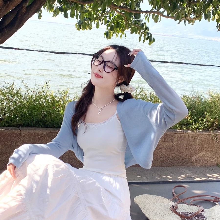 黃色開衫薄款女配吊帶裙小外搭2026新款夏季防曬坎肩外套短款上衣