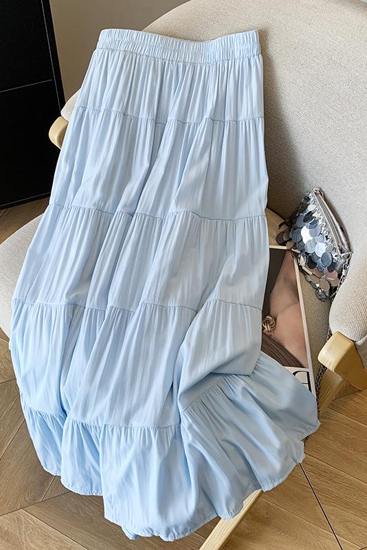 法式溫柔風立體蝴蝶結半身裙2025夏季新款ins減齡百搭長裙女