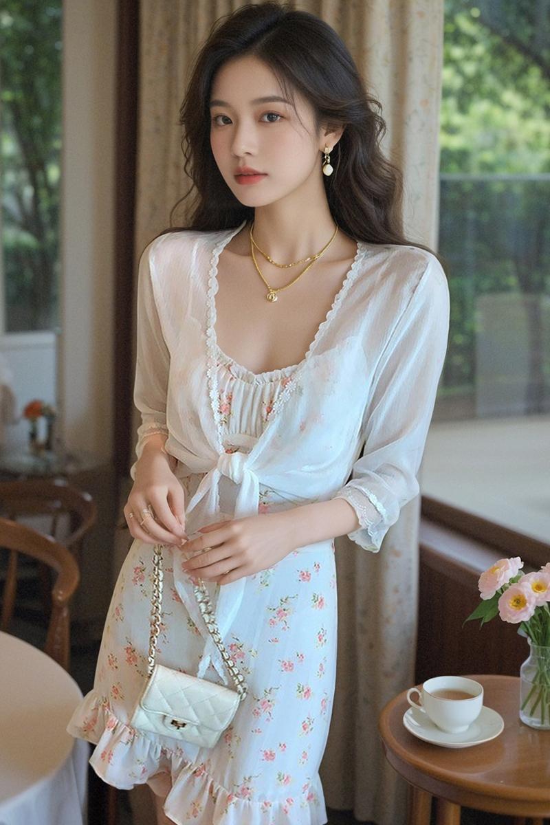 已出貨小披肩外套女2025春夏新款百搭雪紡防曬超薄短款外搭開衫