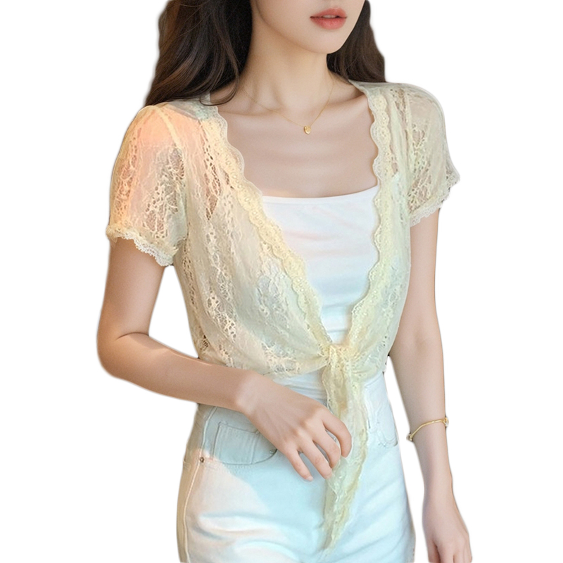 已出貨小披肩外套女2025春夏新款百搭雪紡防曬衣超薄短款外搭開衫