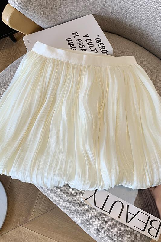 法式流蘇網紗蓬蓬短裙2025夏新款顯瘦氣質防走光半身裙女