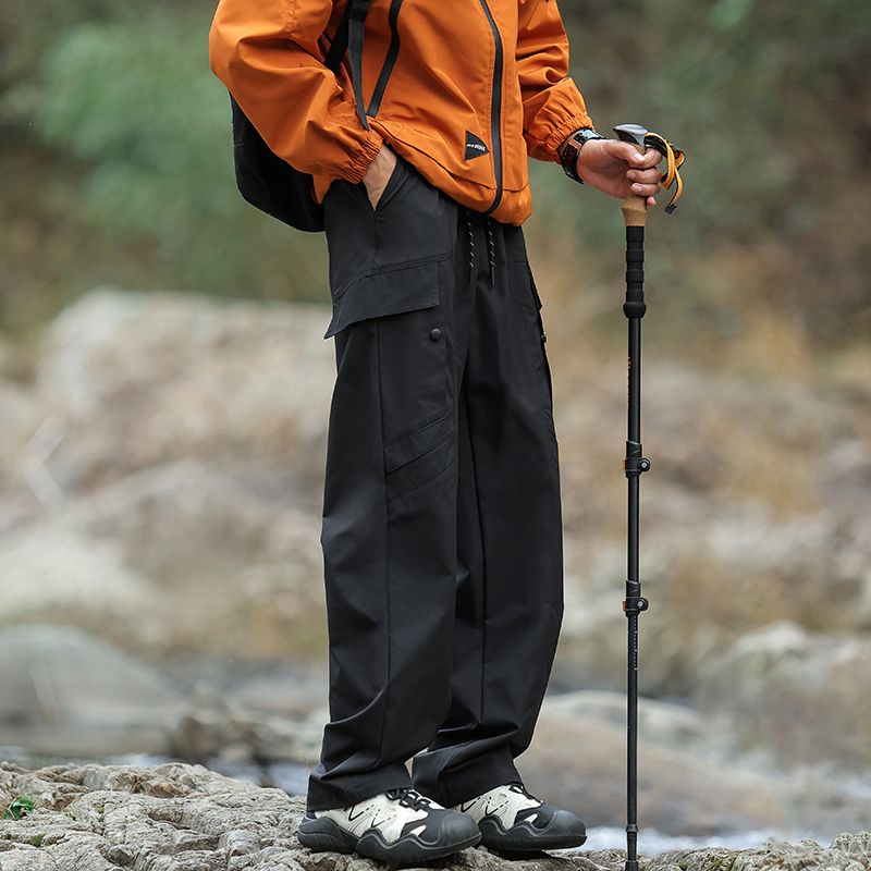 美式速干沖鋒褲男春夏季寬松直筒工裝褲2025新款休閑闊腿長褲