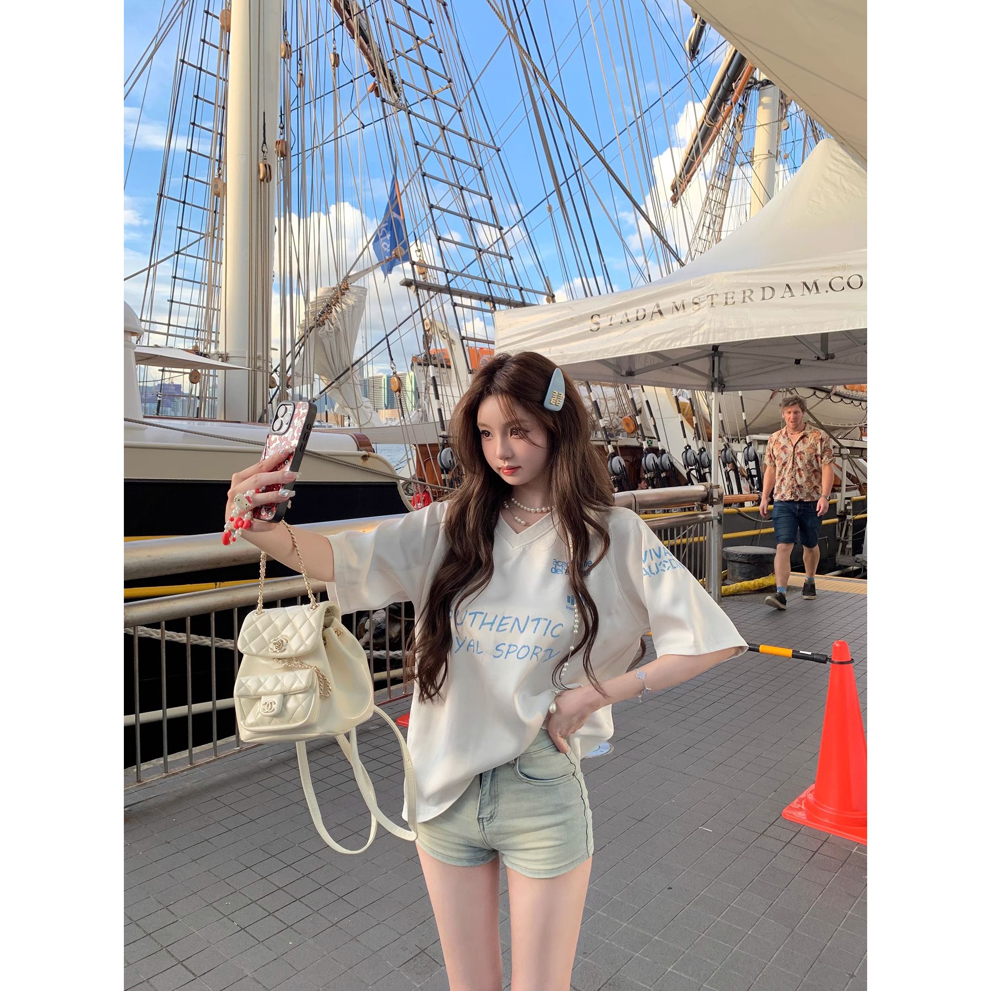 美式辣妹復古牛仔短褲女2026夏季新款緊身修身顯瘦高腰設計熱褲子