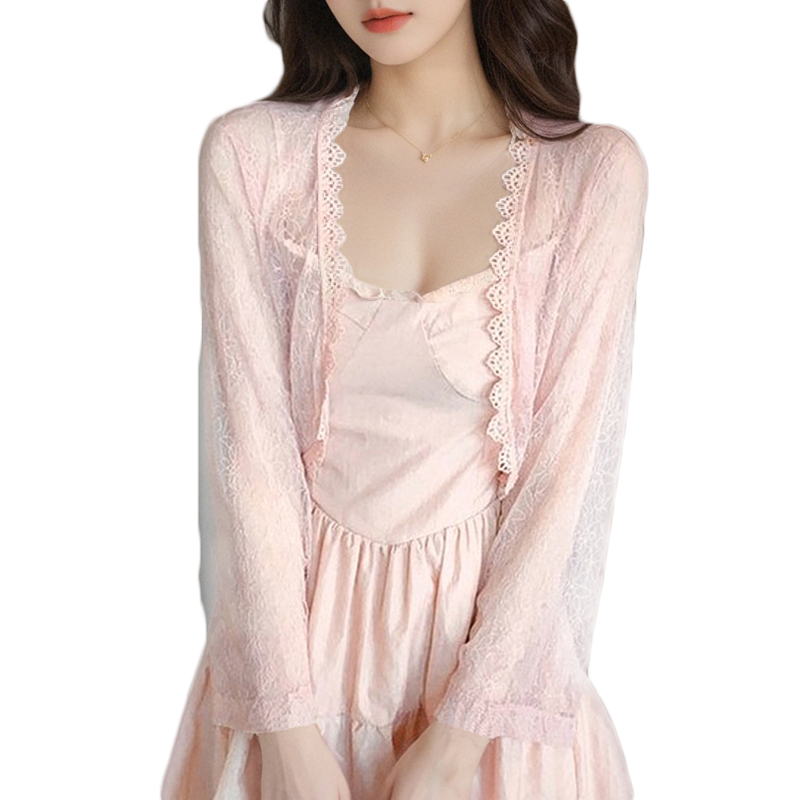 已出貨小披肩外套女2025春夏新款坎肩百搭蕾絲防曬衣短款外搭開衫