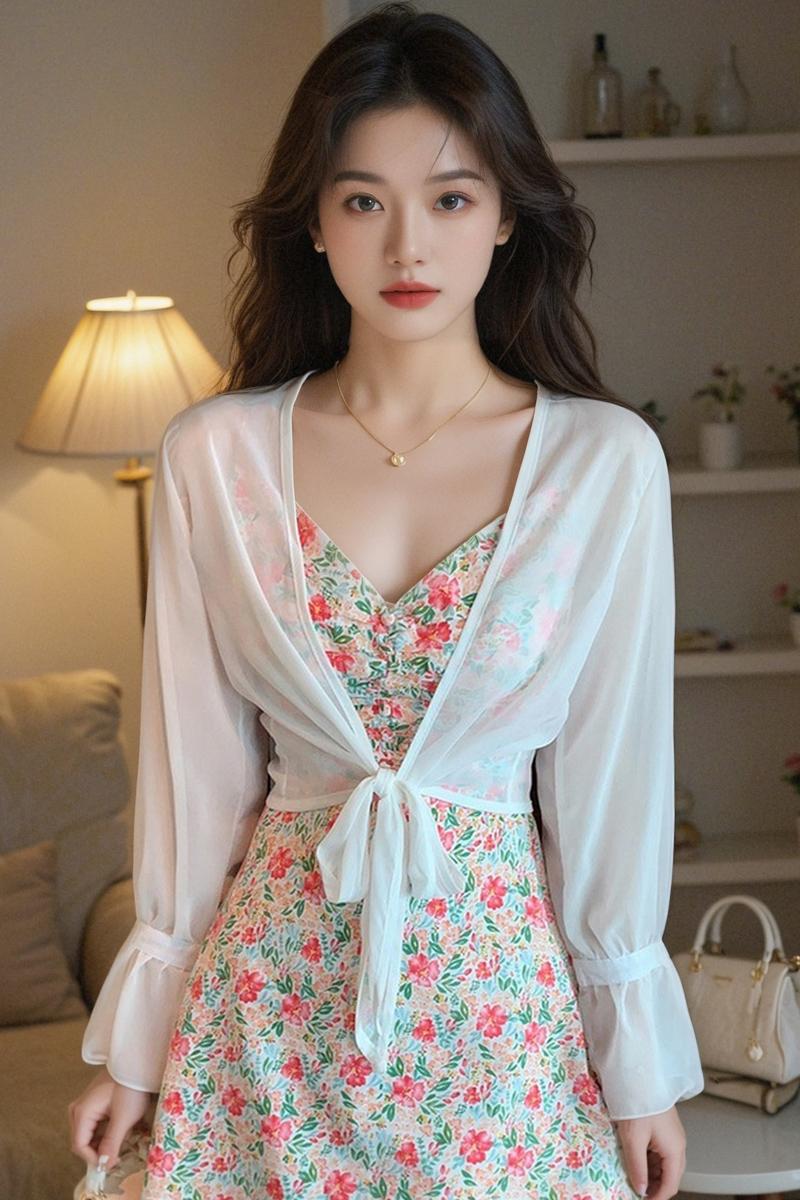 已出貨小披肩外套女2025春夏新款小坎肩百搭雪紡防曬衣薄短款外搭