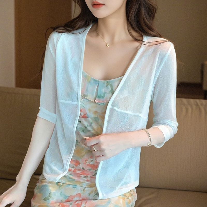 已出貨小披肩外套女2025春夏新款小坎肩百搭防曬衣超薄短款外搭