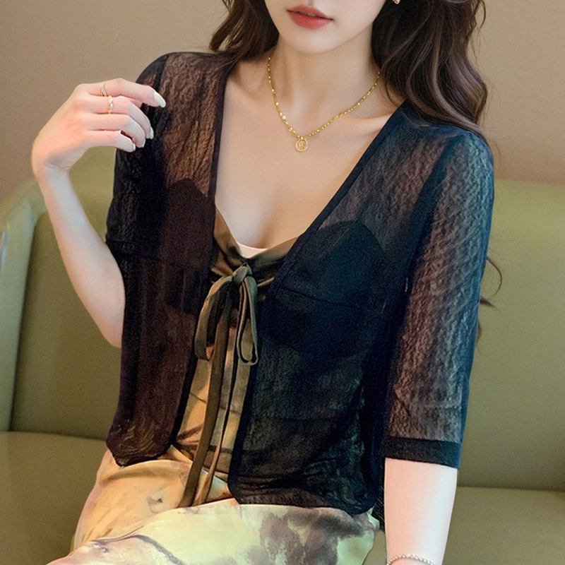 已出貨小披肩外套女2025春夏新款小坎肩百搭防曬衣超薄短款外搭