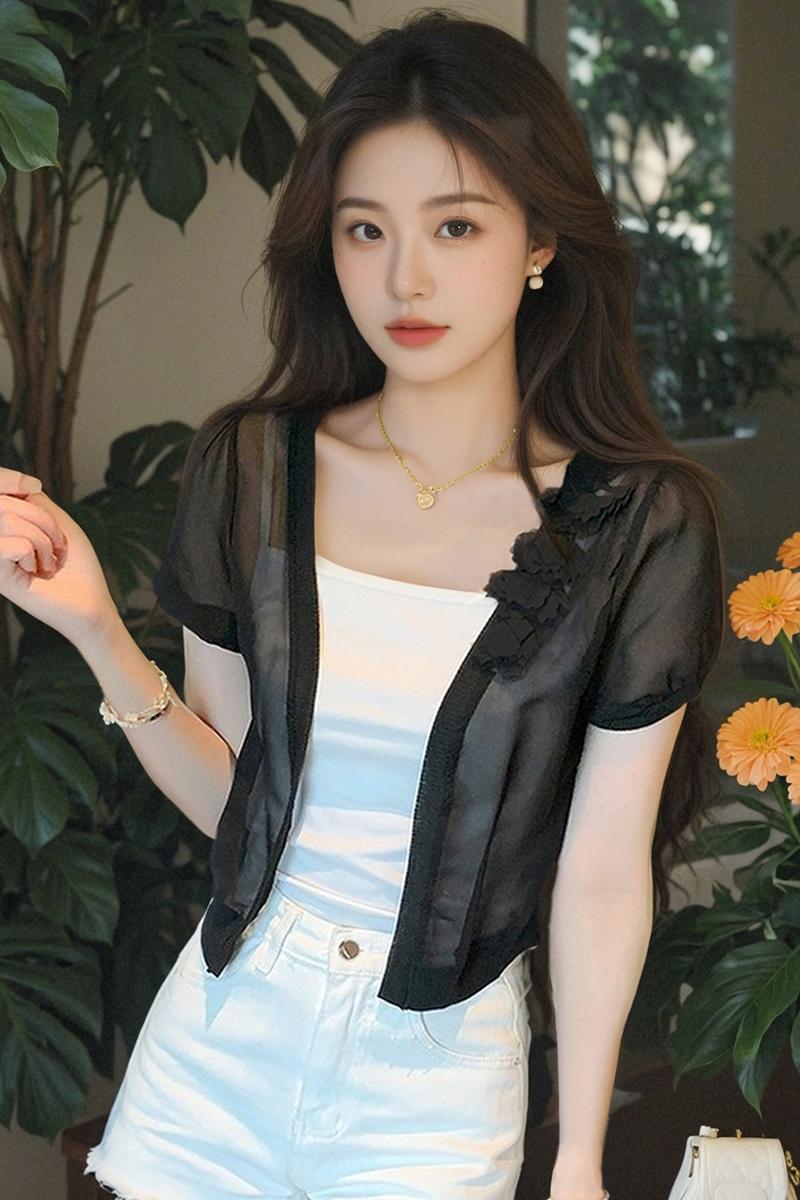 已出貨2025春夏實拍雪紡小披肩女