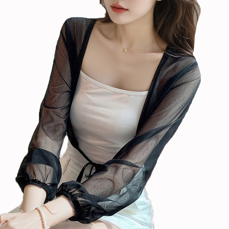 已出貨小披肩外套女2026春夏新款小坎肩百搭雪紡防曬超薄短款開衫