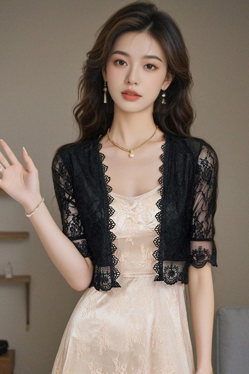 已出貨小披肩外套女2026春夏新款百搭雪紡防曬衣超薄短款外搭開衫