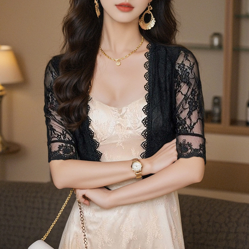 已出貨小披肩外套女2026春夏新款百搭雪紡防曬衣超薄短款外搭開衫