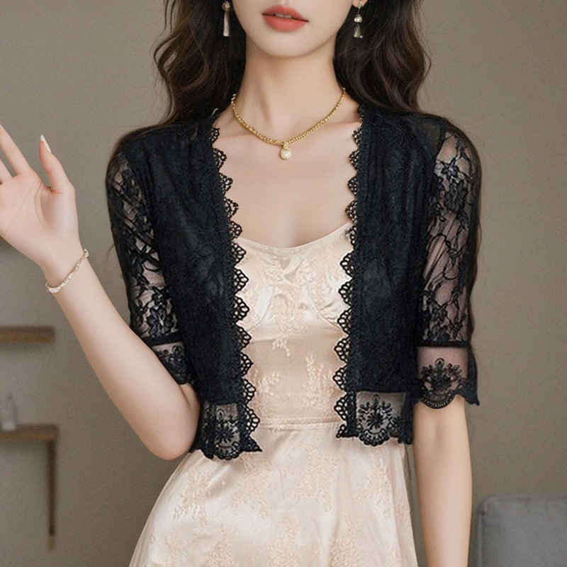 已出貨小披肩外套女2026春夏新款百搭雪紡防曬衣超薄短款外搭開衫