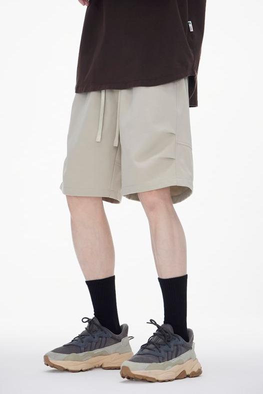 美式潮流薄款速干運動短褲男2025夏季新款休閑寬松透氣系帶五分褲