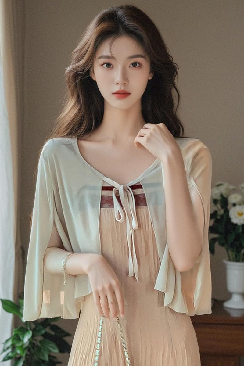 已出貨小披肩外套女2026春夏新款百搭網紗防曬衣超薄短款外搭開衫