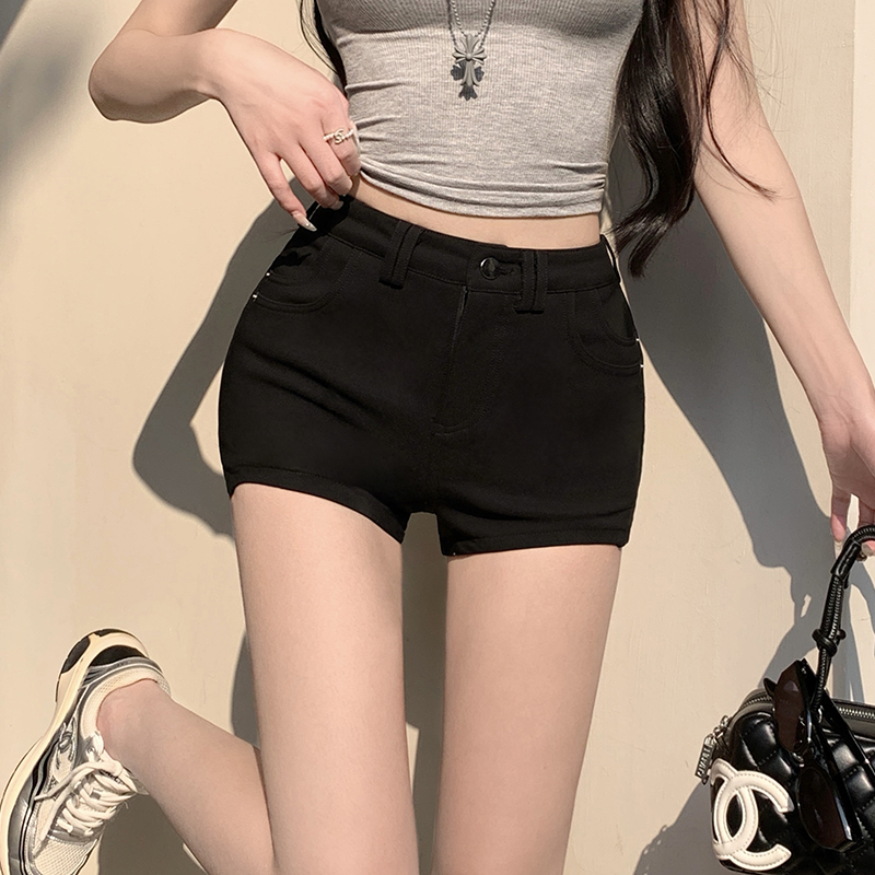 實拍美式辣妹低腰彈力超短褲女夏季新款修身顯瘦包臀熱褲子ins潮