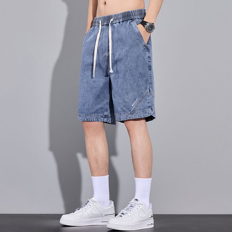 實拍2025夏季新款美式牛仔短褲男寬松百搭闊版潮牌五分褲男